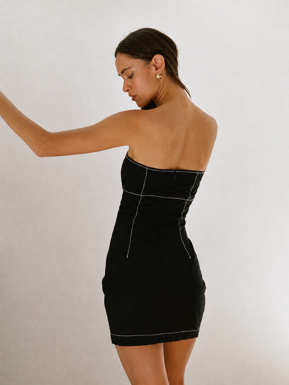 Sabo Skirt Amila Strapless Black Mini Dress - Picture 2 of 3